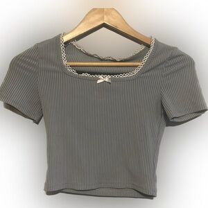 Blue crop top